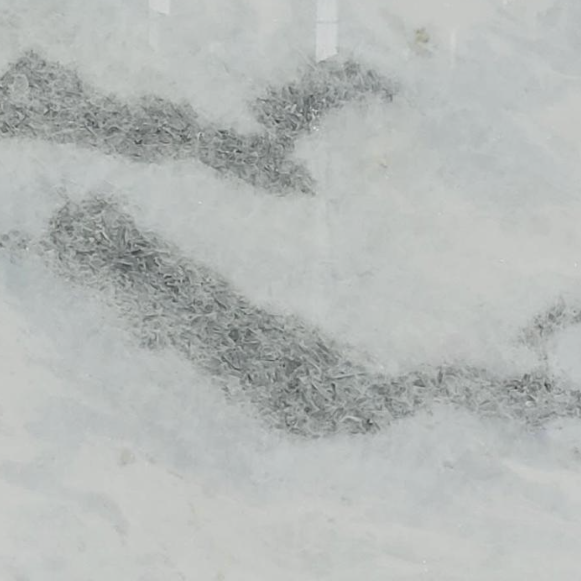 Close-up of a marble surface with gray veining