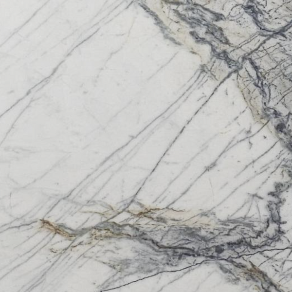 Close-up of a marble-like surface with gray and beige patterns