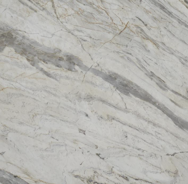 Close-up of a marble surface with gray and beige veins